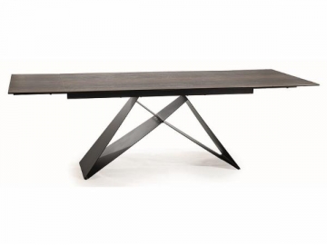 Valgomojo stalas izvelkamais Westin 180 Ceramic rudas medžio efektas/juoda matinė Ēdamistabas galdi