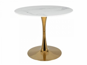 Valgomojo stalas Espero 90 baltas marmuras/ auksinė 