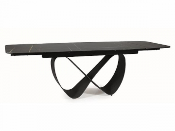 Valgomojo stalas Infinity Ceramic Azario juoda / juoda matinė 160(240)x95 Valgomojo stalai