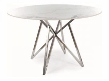 Valgomojo stalas Murano balta/chromas 120 Ēdamistabas galdi