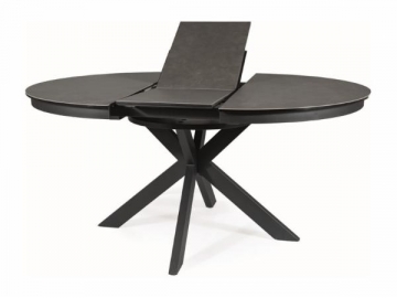 Valgomojo stalas Porto Ceramic tamsiai pilka/juoda matinė 120(160)X120 Ēdamistabas galdi