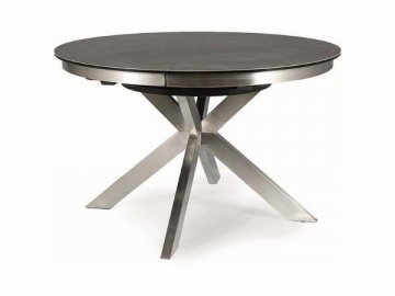 Valgomojo stalas Porto Ceramic tamsiai pilka/plienas 120(160)X120 Dining room tables