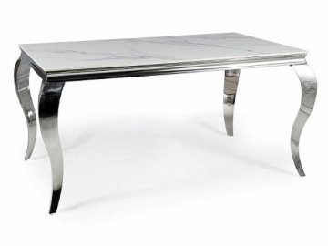 Valgomojo stalas Prince Ceramic balta/chromas 180X90 Ēdamistabas galdi