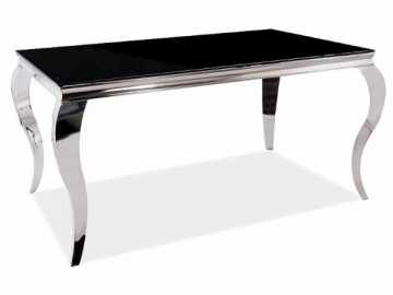Valgomojo stalas Prince juoda / chromas 150x90 Valgomojo stalai