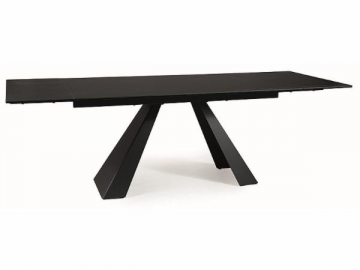 Valgomojo stalas Salvadore Ceramic (160-240)X90 melns matinis Ēdamistabas galdi