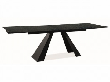 Valgomojo stalas Salvadore (160-240)X90 juoda matinė, lietas stiklas 