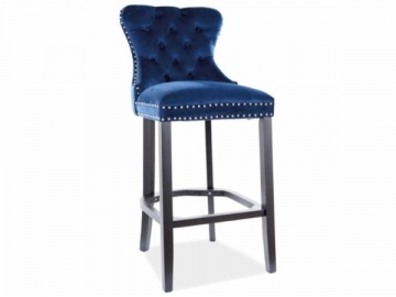 Baro kėdė August H-1 velvetas tamsiai mėlyna 