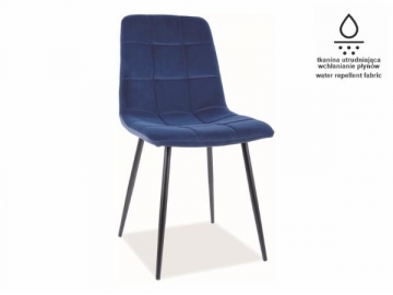 Valgomojo kėdė Mila Matt velvetas tamsiai mėlyna 