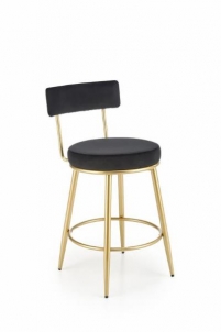 Bar chair H-115 black/auksinė 