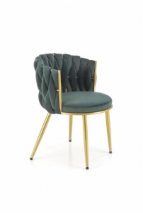 Valgomojo kėdė K517 tamsiai žalia / auksinė Valgomojo kėdės