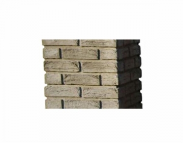 Tvoros stulpo blokelis(klinkerio imitacija) 290x290x415mm. betono sp. Saliekamais žogu pamati