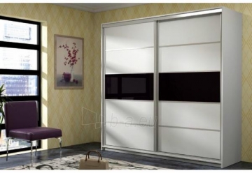 Cupboard Dubaj white/juoda Bedroom cabinets