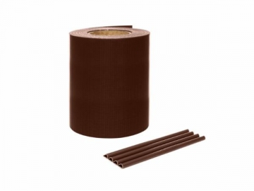 PVC tvoros juosta MIKKO (450 g/m2) 190 mm x 35 m su laikikliais (28 vnt.) (ruda) Tvorų aksesuarai