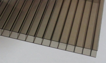 Polikarbonato plokštė 16x2100x6000 mm (12.6 m²) bronzinė, pjaustomas ilgis 3-6m. Листы поликарбоната и ПВХ