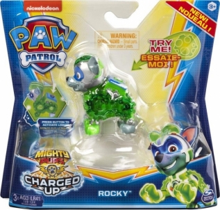 6055929 Spin Master Paw Patrol Mighty Pups Charged Up Figure - ROCKY