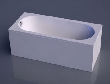 Akmens masės vonia VISPOOL LIBERO 180x80 stačiakampė balta