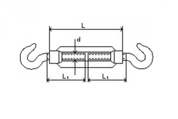 Įtempiklis lynui DIN1480 d-10 (kablys/kablys)