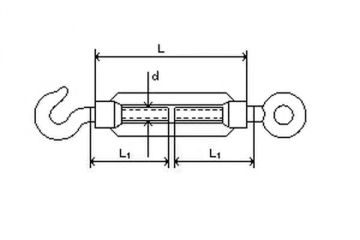 Įtempiklis lynui DIN1480 d-10 (kablys/kilpa)