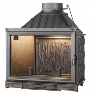 Ketinis židinio ugniakuras Seguin Kiteflam su dvigubo degimo sistema 14-17,6 kW Fireplace, sauna stoves
