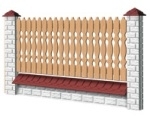 Medinė tvoros sekcija D1 - tipo 1950x1000 mm Koka žogu sekcijas