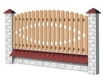 Medinė tvoros sekcija I - tipo 1950x1000 mm Koka žogu sekcijas