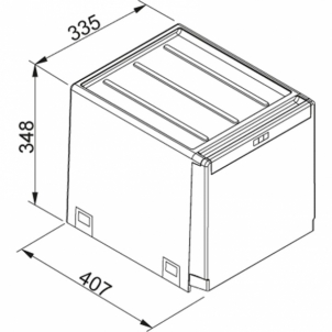 Šiukšliadėžė FRANKE Cube 40, automatinis atidarymas, 2x14l.