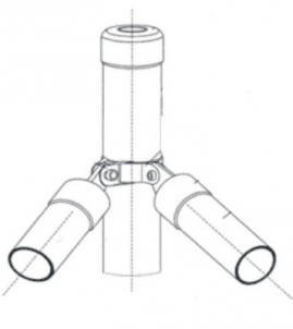 Pole support rounded (hot dipped galvanized) 48x2000 painted 