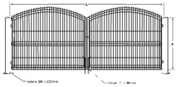Galvanized A type swing gate 1300x3000 (filler-segment) painted 