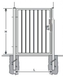 Hot dipped galvanized Swing Gates (single leaf) 1600x1000 (filler-slugs) 