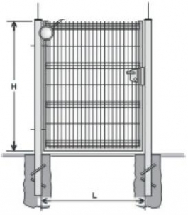 Hot dipped galvanized Swing Gates (single leaf) 1800x1000 (filler-segment) 