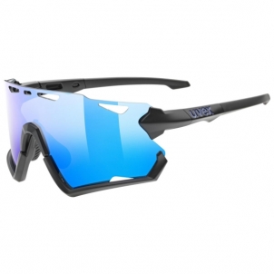 Akiniai Uvex Sportstyle 228 black mat / mirror blue Dviratininkų akiniai
