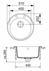 Akmens masės plautuvė FRANKE ROG 610-41 Kašmyras, ventilis ekscentrinis