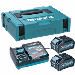 Akumuliatorių ir įkroviklio komplektas MAKITA 40V Max XGT 2x4,0Ah Akumulatori un lādētāji instrumentiem