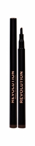 Antakių pieštukas Makeup Revolution London Micro Brow Pen Medium Brown Eyebrow Pencil 1ml Карандаши для глаз и контуры