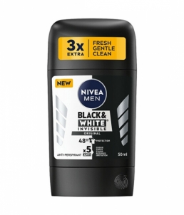 Antiperspirantas Nivea Solid antiperspirant Black & White Invisible Original 50 ml Deodorants/anti-perspirants
