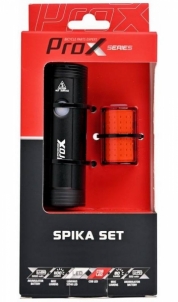 Apšvietimo komplektas ProX Spika 1100Lm + Zera S 80Lm USB Apšvietimas dviračiams
