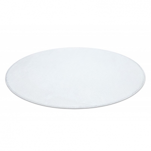 Apvalus baltas kailio imitacijos kilimas POSH | ratas 100 cm