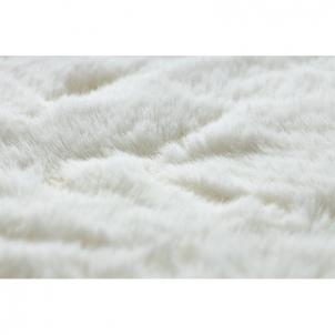 Apvalus baltas kailio imitacijos kilimas TEDDY | ratas 60 cm