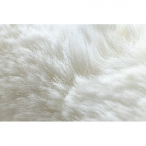 Apvalus baltas kailio imitacijos kilimas TEDDY | ratas 80 cm
