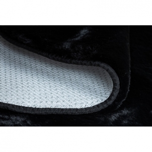 Apvalus juodas kailio imitacijos kilimas POSH | ratas 100 cm