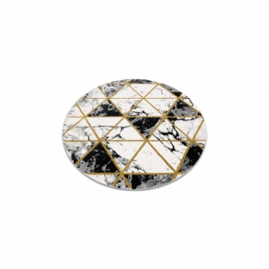 Apvalus kilimas su juodais ir aukso spalvos raštais EMERALD | ratas 120 cm 