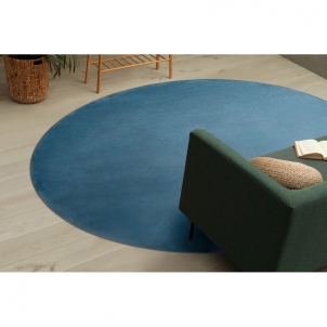 Apvalus mėlynas kailio imitacijos kilimas POSH | ratas 60 cm