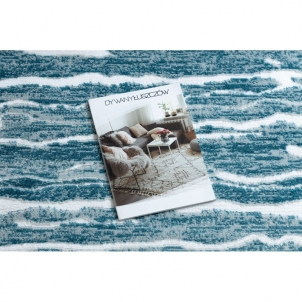 Apvalus mėlynas kilimas su bangų raštais MEFE | ratas 100 cm 