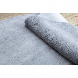 Apvalus pilkas kailio imitacijos kilimas LAPIN | ratas 160 cm