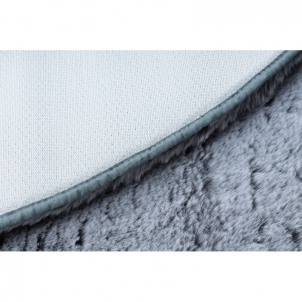 Apvalus pilkas kailio imitacijos kilimas LAPIN | ratas 60 cm