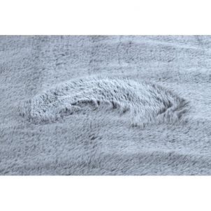 Apvalus pilkas kailio imitacijos kilimas LAPIN | ratas 80 cm