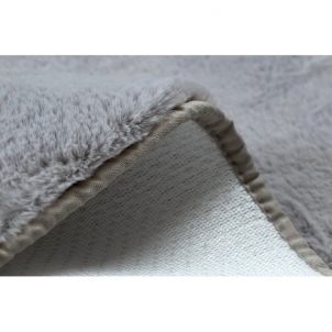 Apvalus pilkas kailio imitacijos kilimas POSH | ratas 60 cm