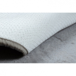 Apvalus pilkas kailio imitacijos kilimas POSH | ratas 60 cm
