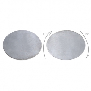 Apvalus pilkas kailio imitacijos kilimas POSH | ratas 80 cm