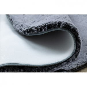 Apvalus pilkos spalvos kailio imitacijos kilimas LAPIN | ratas 100 cm